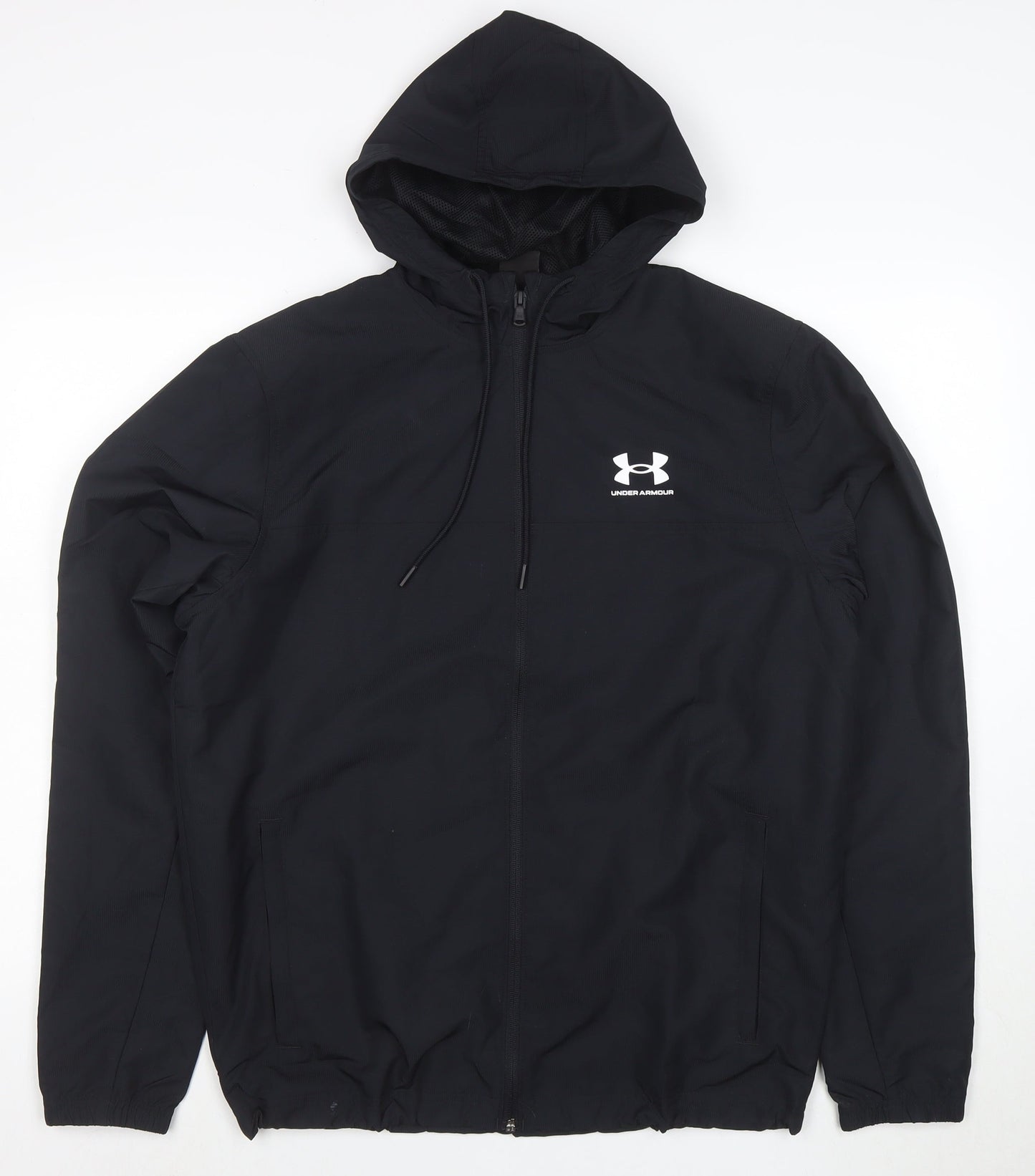 Under Armour Men's Black M Hooded Full Zip Sports Windbreaker Jacket