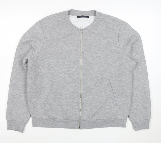 Marks and Spencer Women Grey Full Zip Sweatshirt UK 16 Polyester Blend