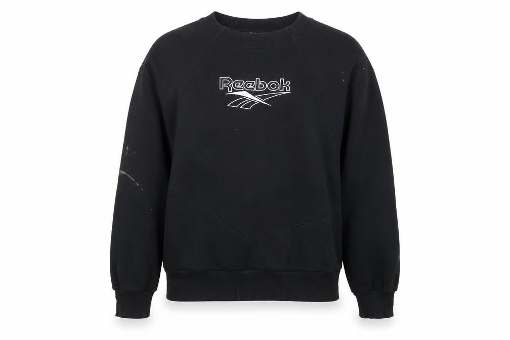 Reebok Classic Women's Black Small Pullover Sweatshirt Logo Crew Neck