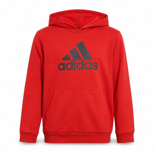 Adidas Boys Red Pullover Hoodie Size 13-14 Years Cotton Blend
