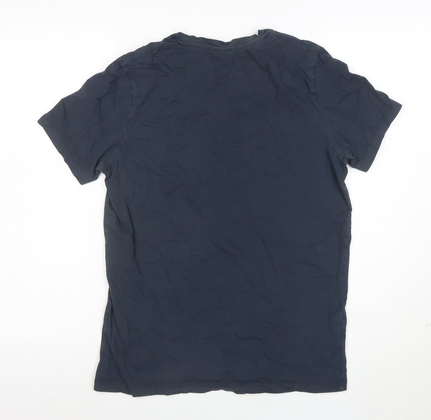 Jack & Jones Men's Blue Graphic Logo T-Shirt Size S Regular Fit
