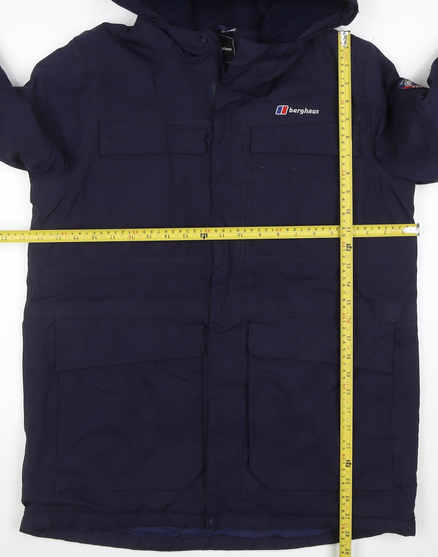 Berghaus Boys Blue Waterproof Hooded Parka Coat 14-15 Years Lined Outdoor