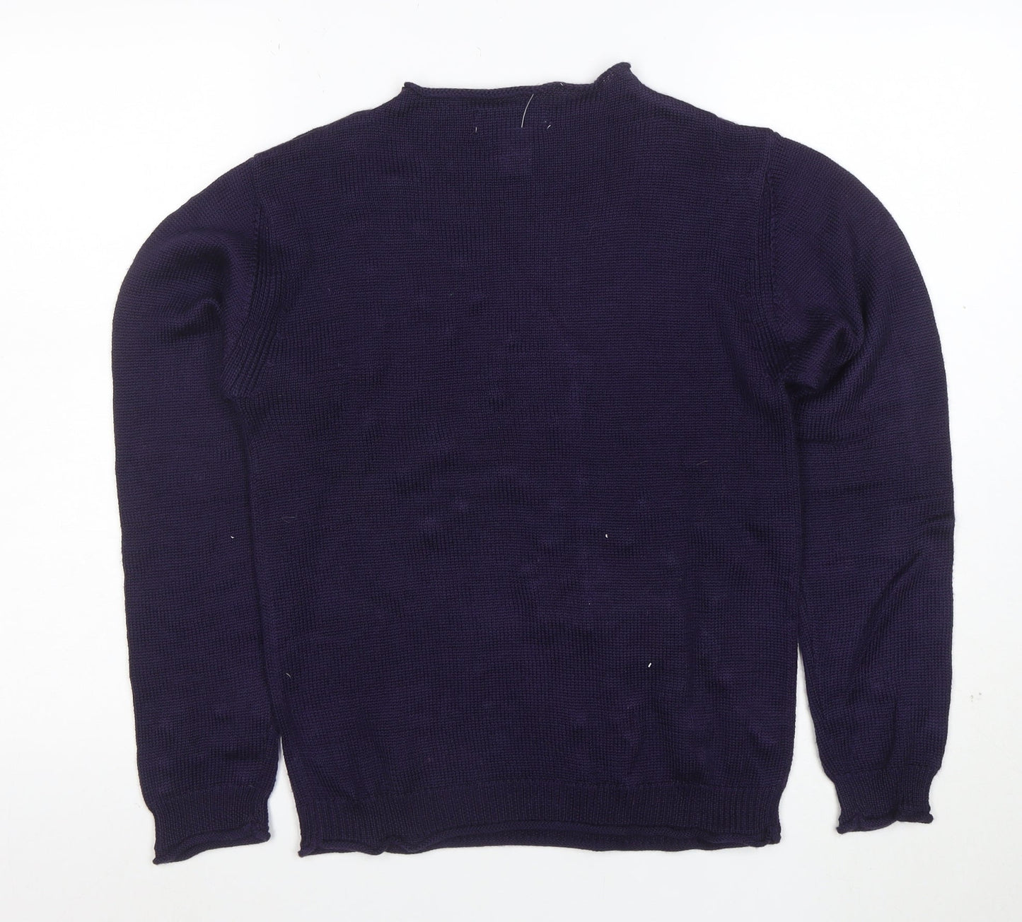 Cacharel Women Purple High Neck Wool Blend Pullover Jumper S