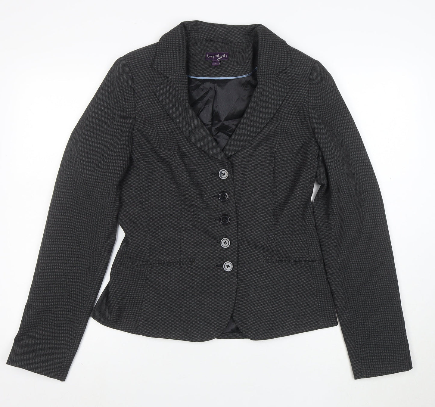 Long Tall Sally Women's Grey Size 12 Blazer Jacket Classic Tailored Workwear