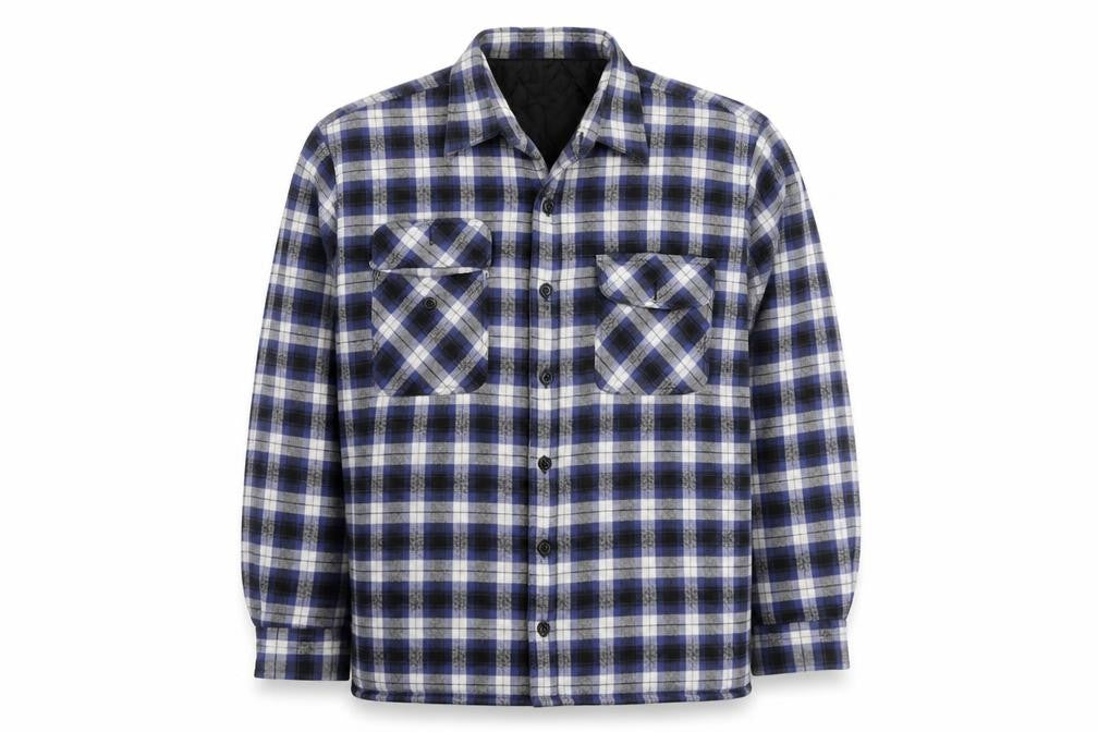 Zantos Men's Blue Check Lined Flannel Puffer Jacket Size L