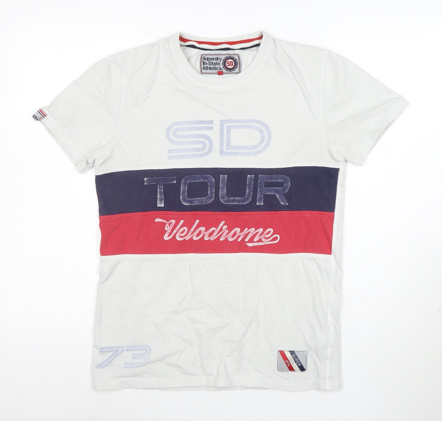 Superdry Men's White Colourblock Velodrome T-Shirt Size S