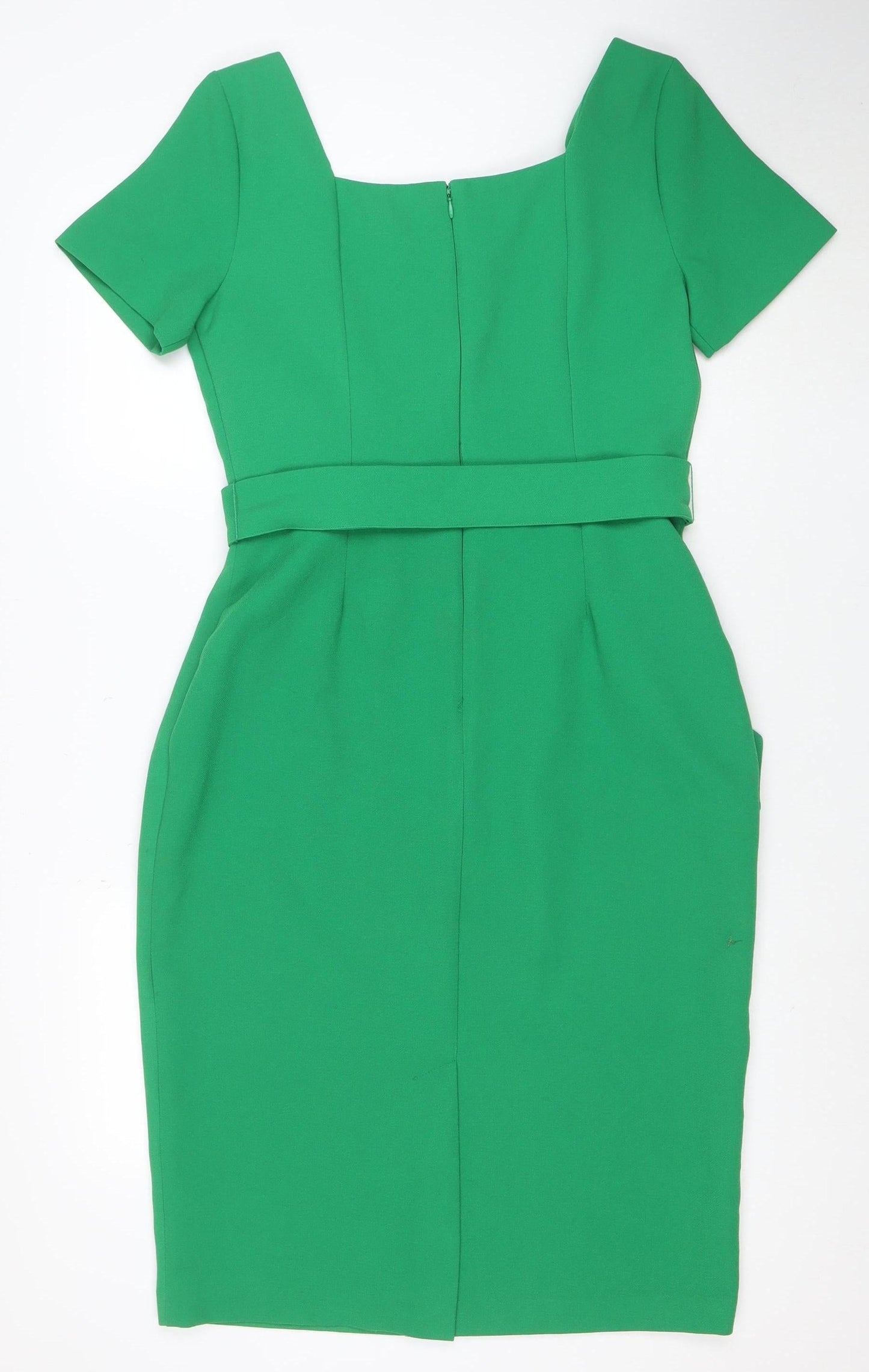 Warehouse Women Green Off Shoulder Sheath Knee Dress Size 12