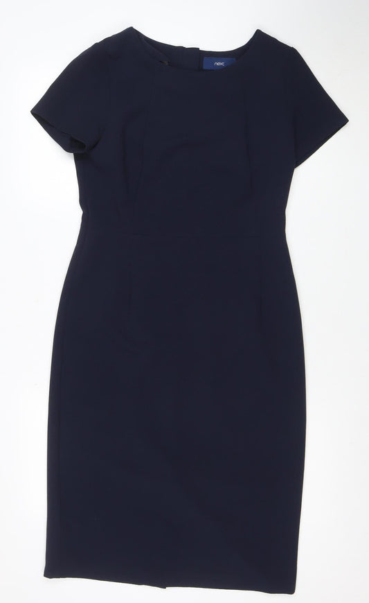 Next Women Blue Size 12 Sheath Knee Length Work Dress