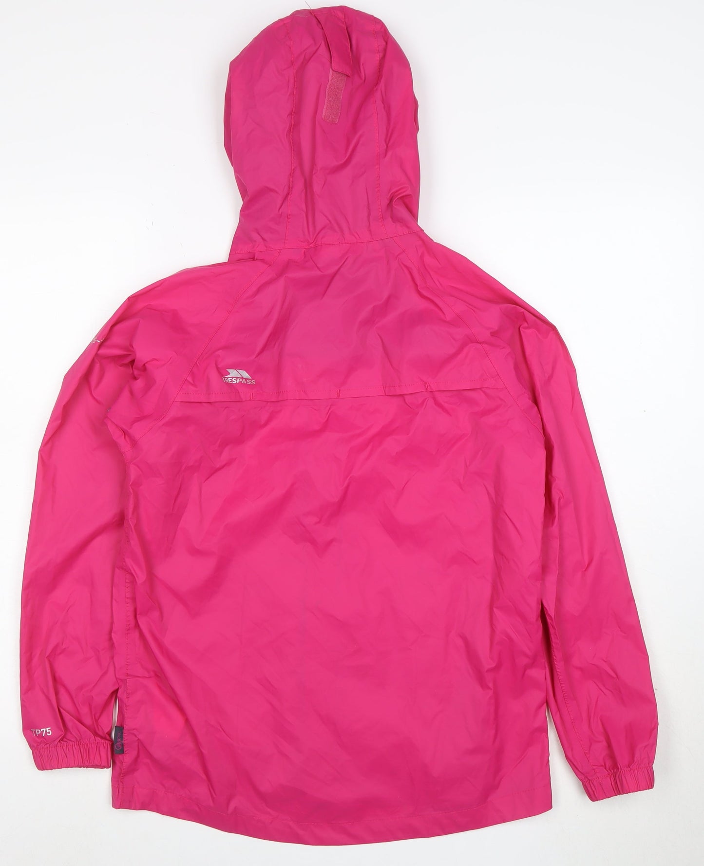 Trespass Girls Pink Waterproof Hooded Rain Coat Jacket 11-12 Years