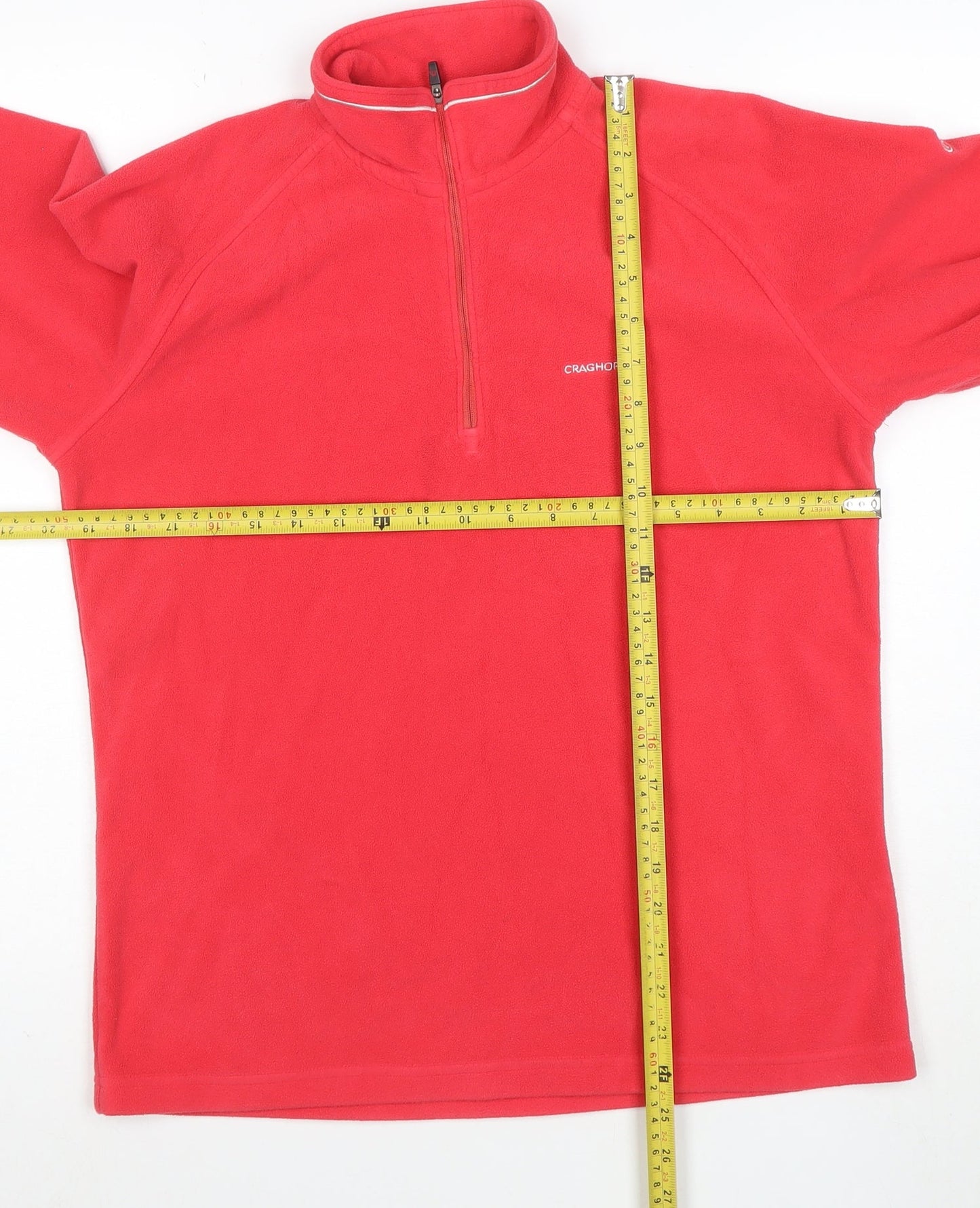 Craghoppers Women Red Fleece 1/4 Zip Pullover Sweatshirt UK 12