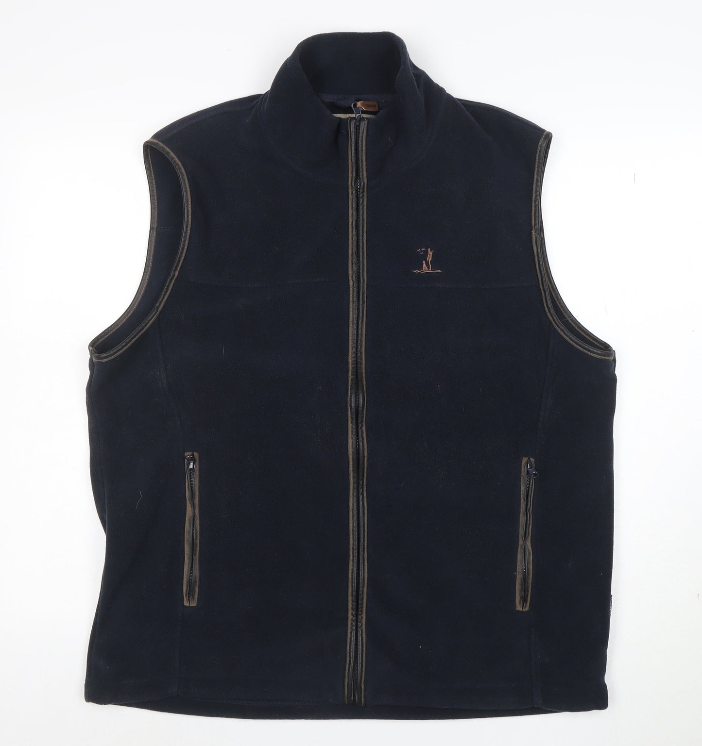 Percussion Men's Blue Fleece Waistcoat XL Outdoor Full Zip Vest