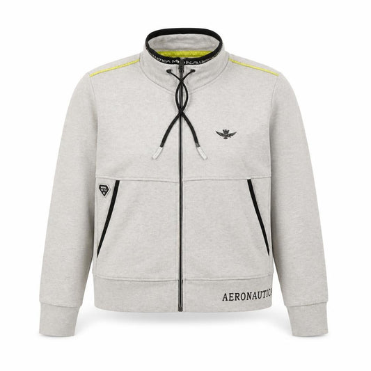 Aeronautica Militare Women’s Grey Full Zip Sweatshirt L Logo Design