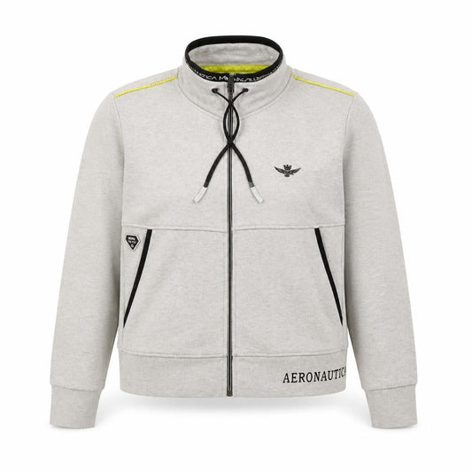 Aeronautica Militare Women’s Grey Full Zip Sweatshirt L Logo Design