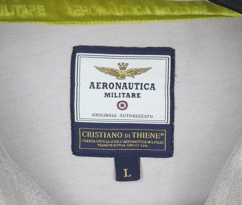 Aeronautica Militare Women’s Grey Full Zip Sweatshirt L Logo Design