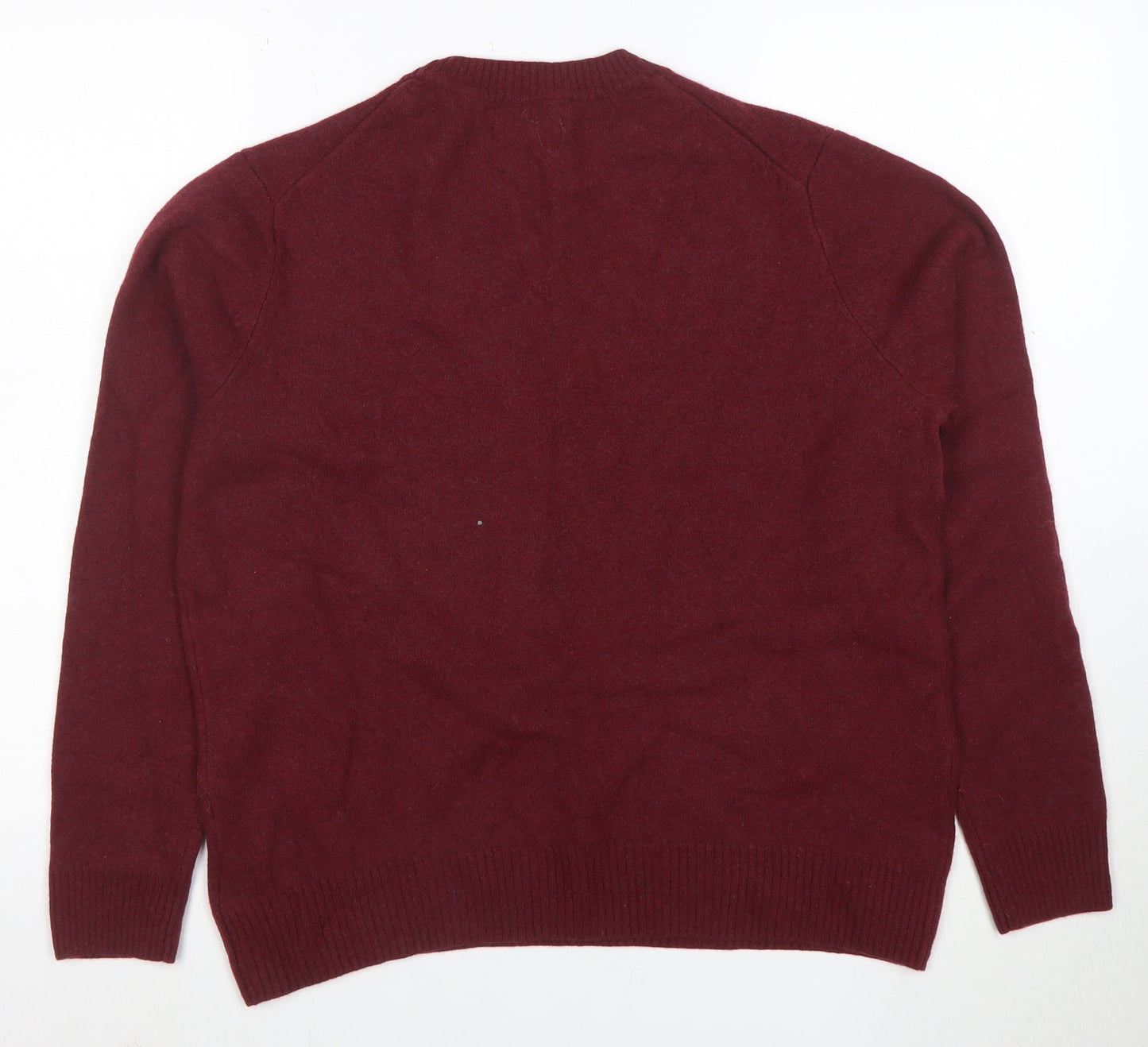 Marks and Spencer Womens Red Lambswool Crew Neck Jumper Size L