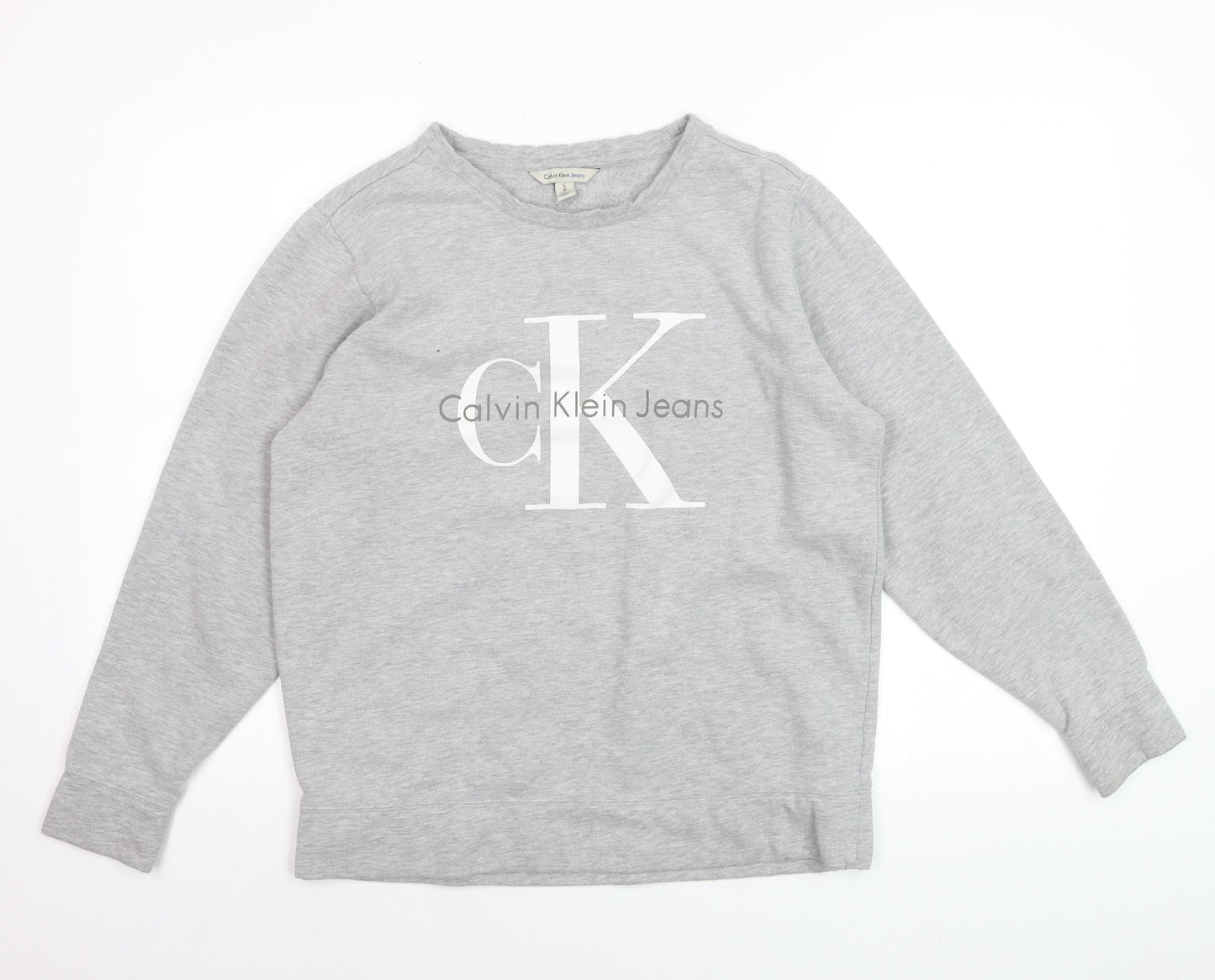 Calvin Klein Jeans Men's Grey Logo Pullover Sweatshirt Size S