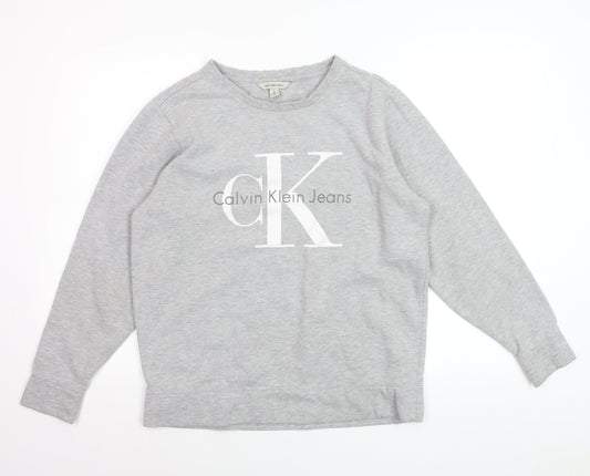 Calvin Klein Jeans Men's Grey Logo Pullover Sweatshirt Size S