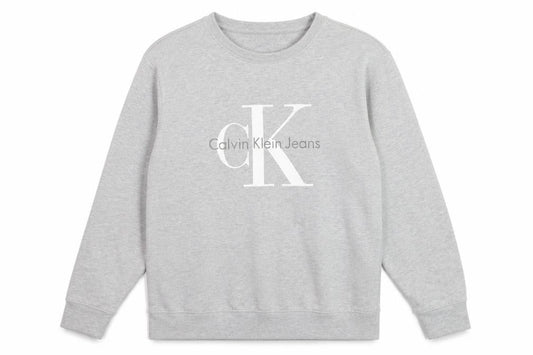 Calvin Klein Jeans Men's Grey Logo Pullover Sweatshirt Size S