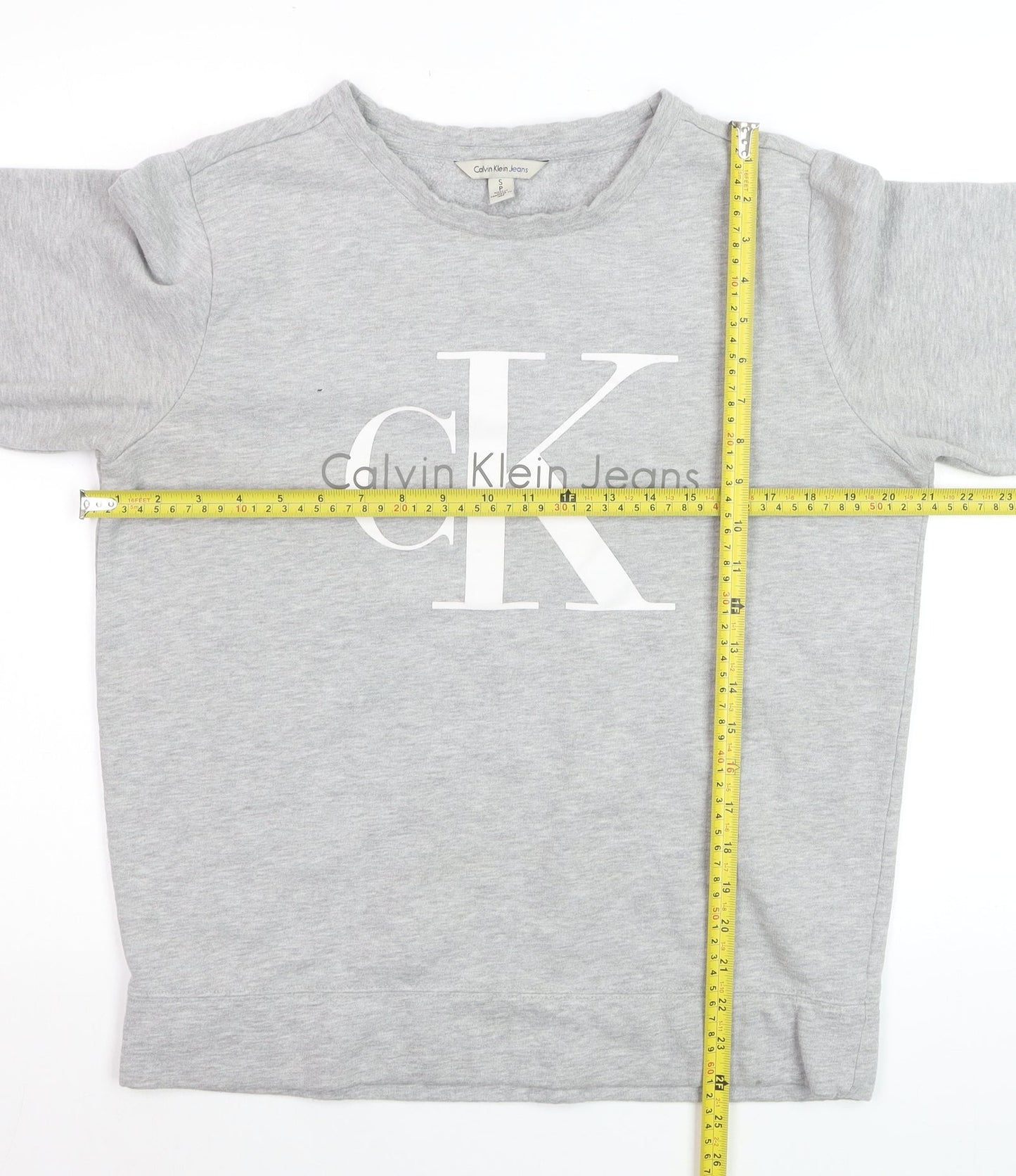 Calvin Klein Jeans Men's Grey Logo Pullover Sweatshirt Size S