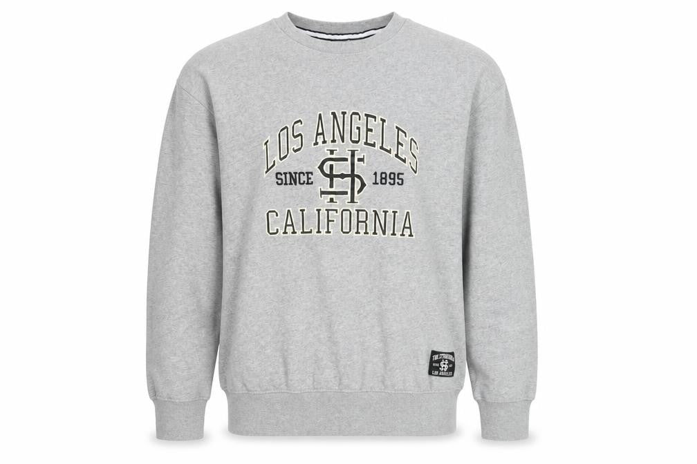 The Stronghold Men's Grey Graphic College Sweatshirt Small