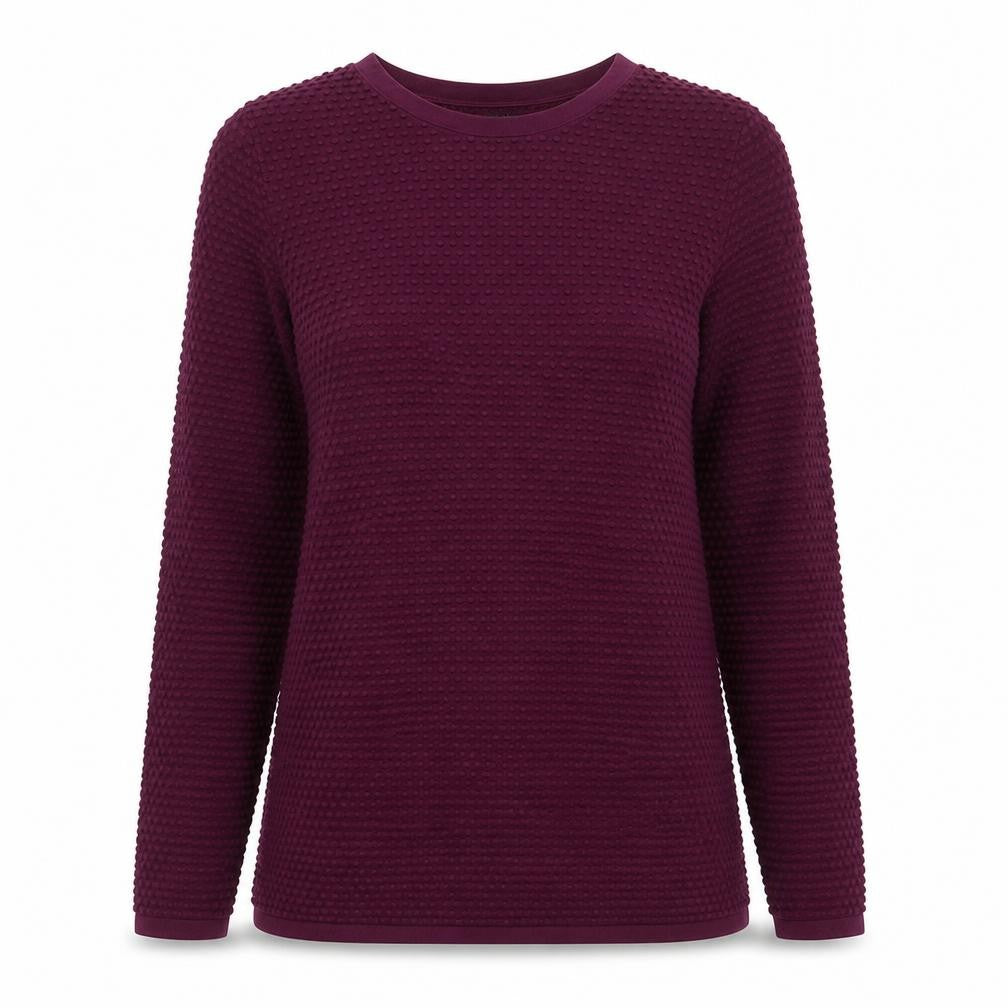 COS Women's Purple Cotton Textured Knit Long Sleeve Pullover Jumper Size S