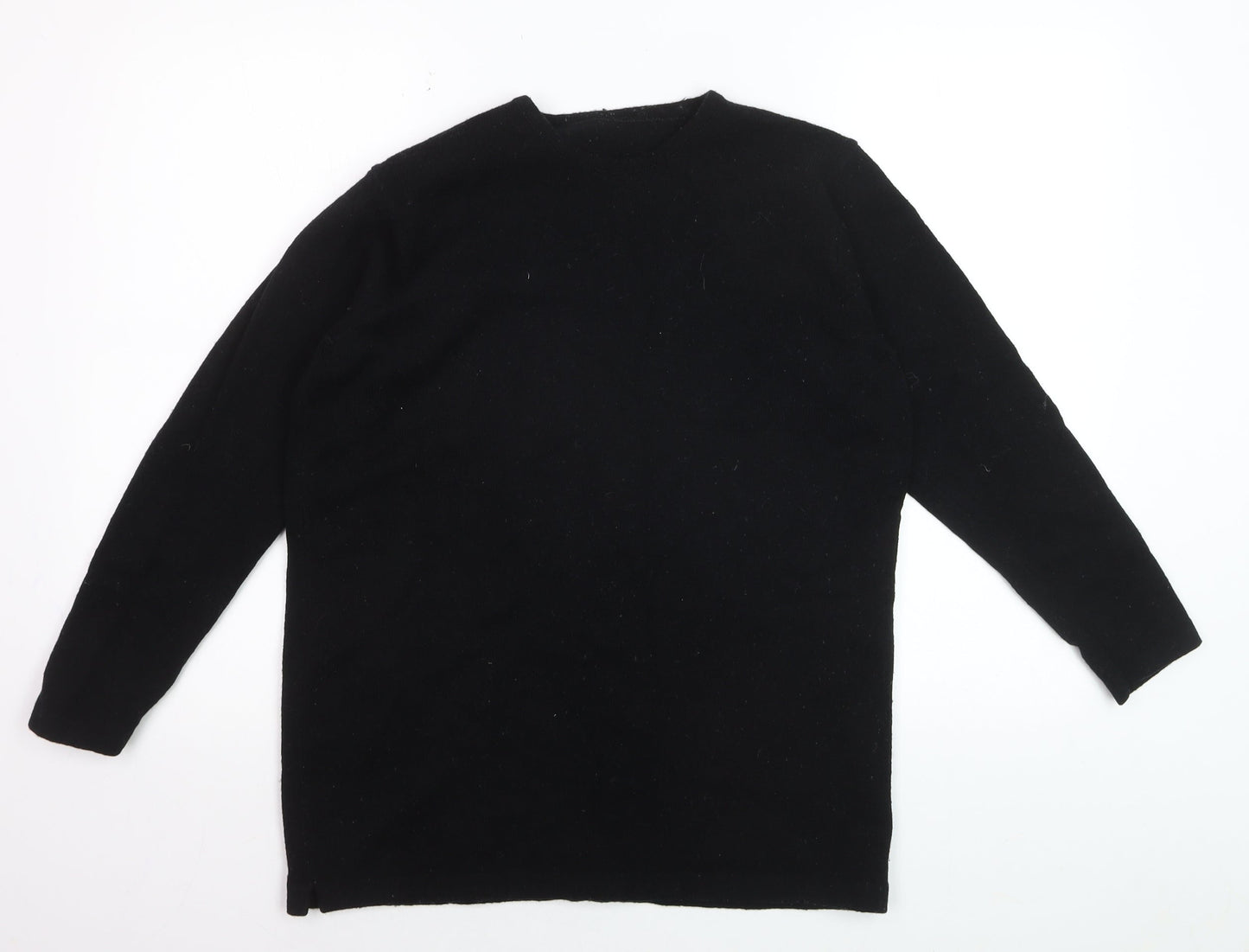 Marks & Spencer Women's Black Wool Crew Neck Jumper Size 10