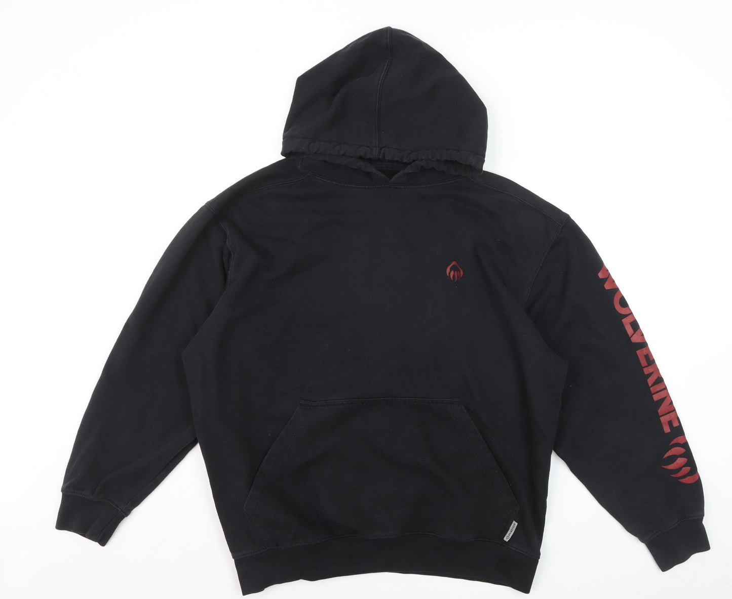 Wolverine Men's Black Logo Pullover Hoodie Size L Fleece
