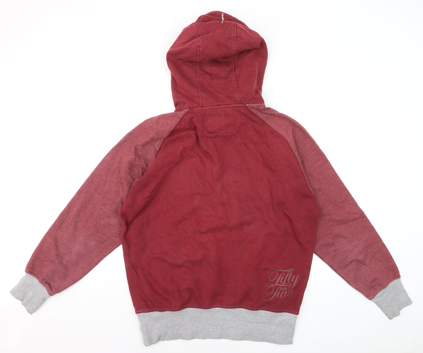 Crosshatch Men's Red Grey Pullover Hoodie Size M Logo Graphic
