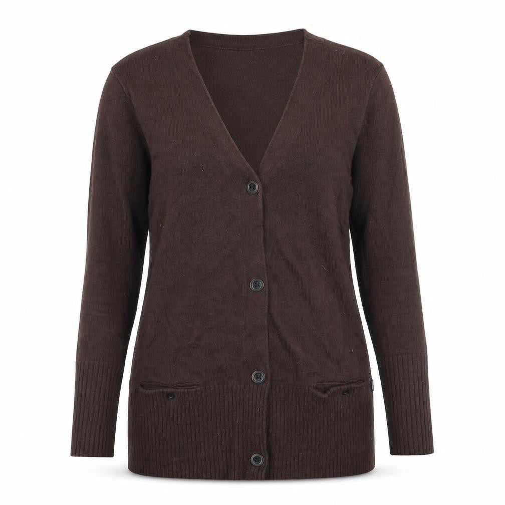 The North Face Womens Brown Cardigan Jumper Medium Wool Blend