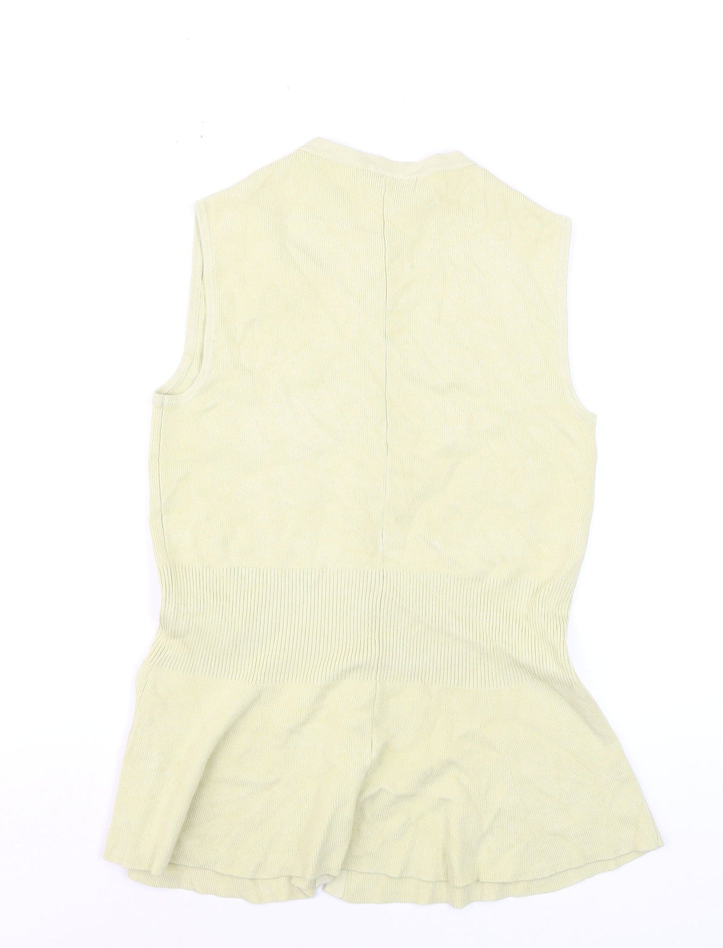 Marks and Spencer Womens Beige Sleeveless Knit Cardigan Size S