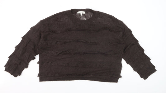 Marks and Spencer Per Una Women Brown L Knit Mohair Blend Jumper