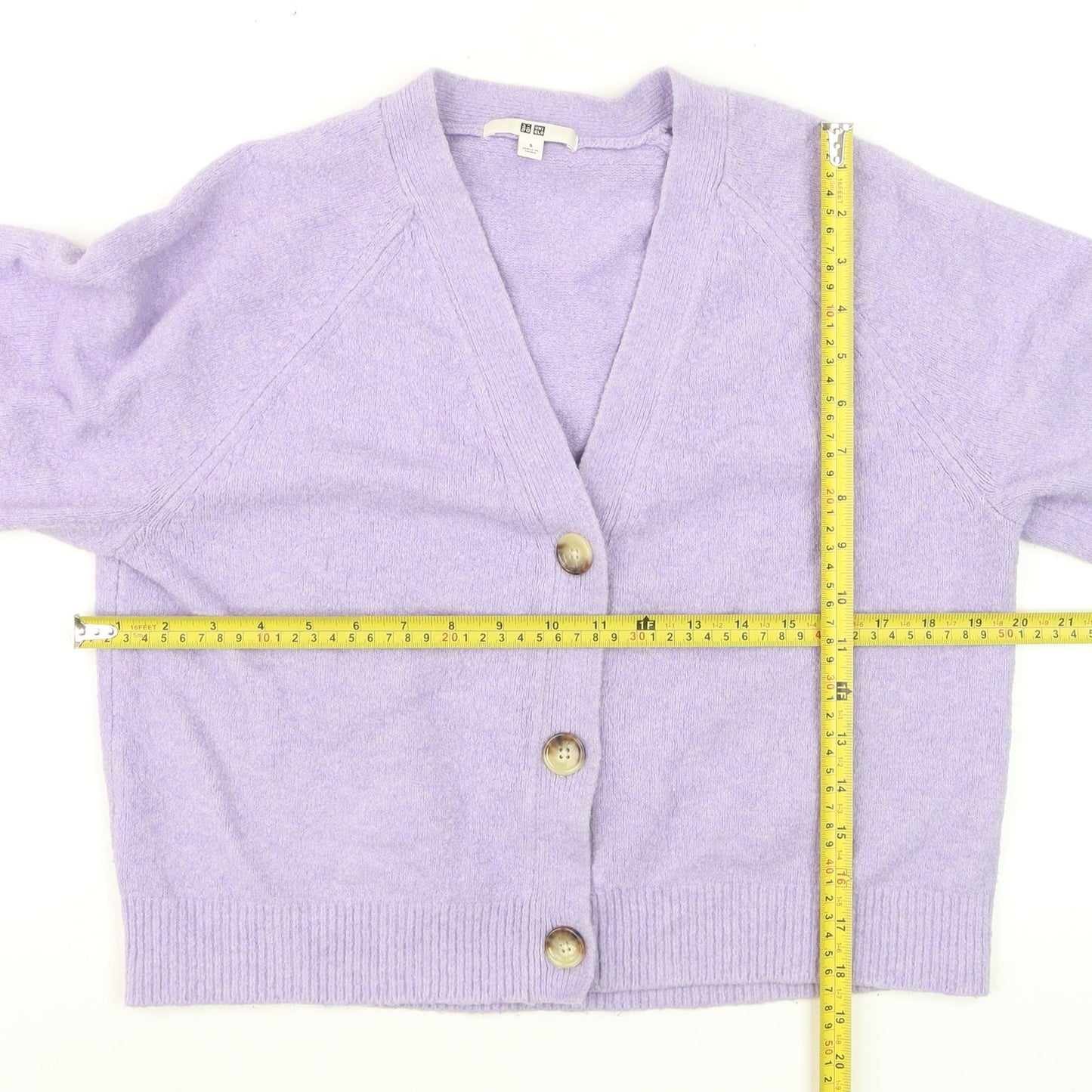 Uniqlo Women’s Purple V-Neck Cardigan S Wool Blend Knit Jumper