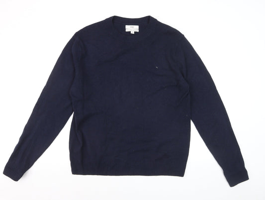 Marks and Spencer Men’s Blue Wool Crew Neck Jumper M Regular Fit