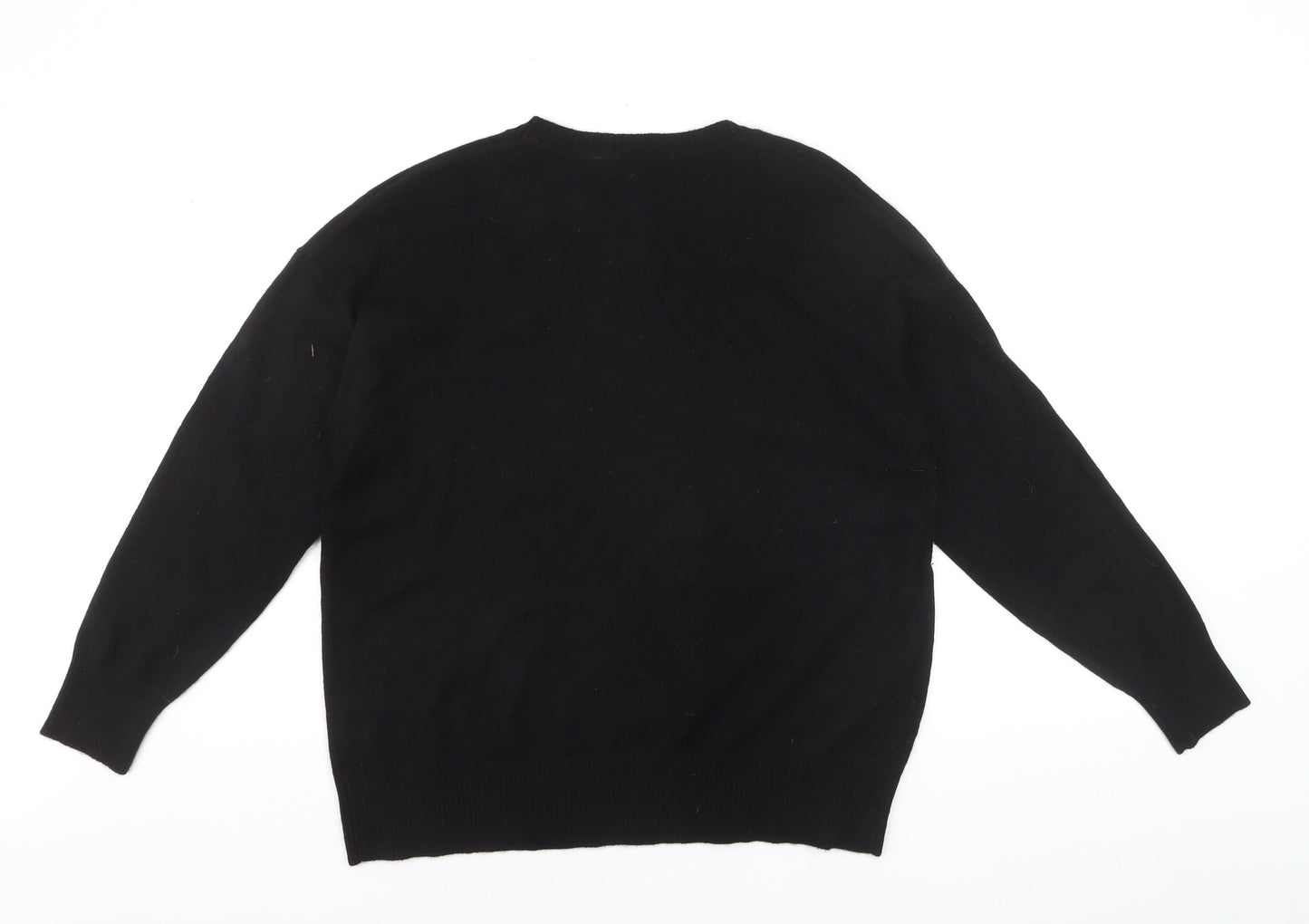 Marks and Spencer Men’s Black Cashmere V-Neck Jumper Size M