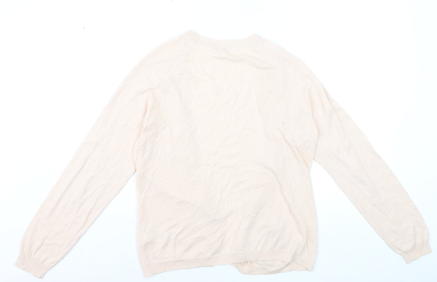 Monsoon Women’s Beige Cotton Blend Long Sleeve Open Cardigan L