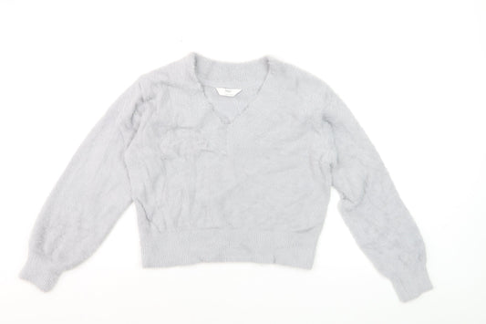 Marks and Spencer Women’s Grey V-Neck Soft Knit Jumper S