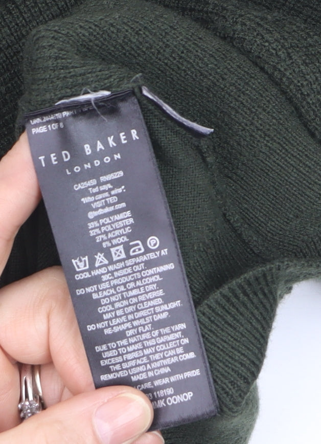 Ted Baker Men's Green Wool Blend Crew Neck Pullover Jumper M