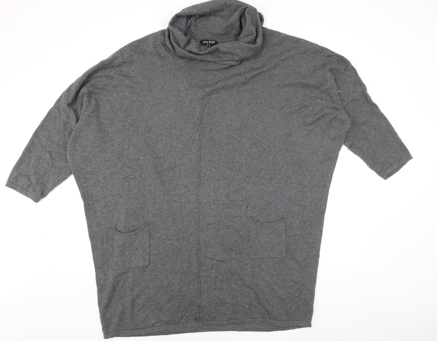 Marble Women’s Grey Cotton Cowl Neck Tunic Jumper Size 14