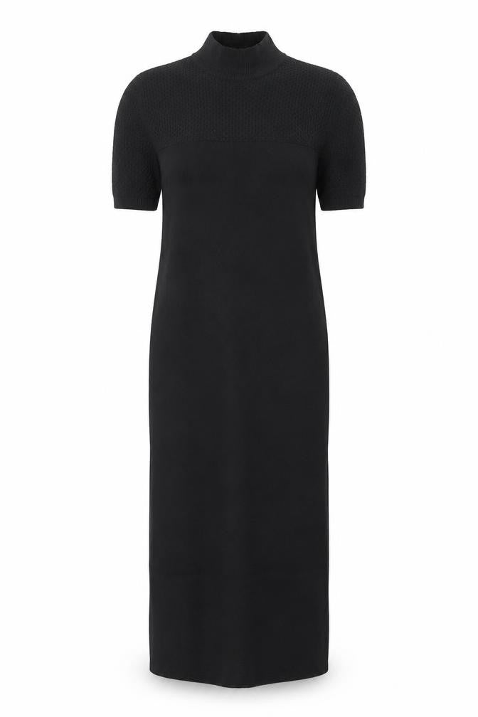 Bershka Women’s Black High Neck Knit Tunic Jumper Size 8