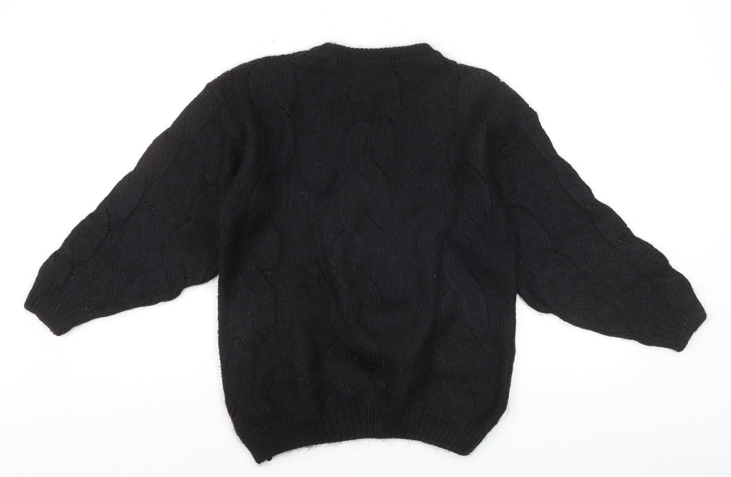 Marks and Spencer Women’s Black Wool Chunky-Knit Jumper Size 10