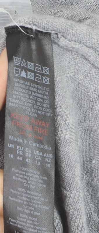 Maine New England Women Grey Size 16 Acrylic Cardigan Knitwear