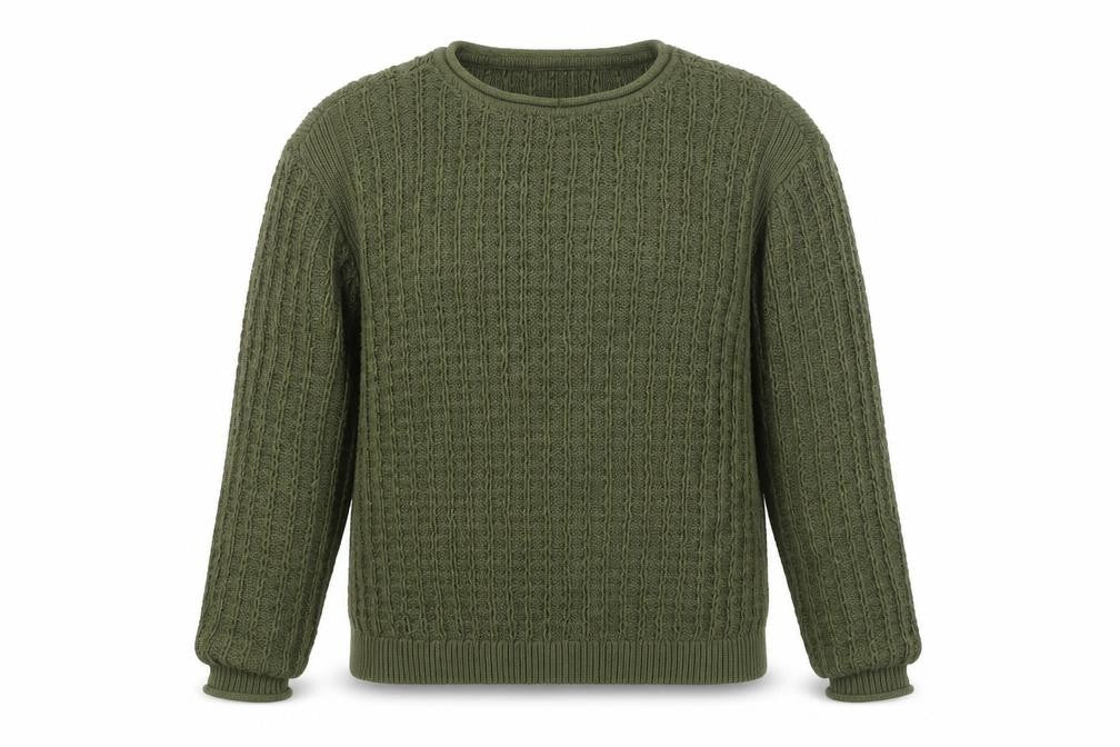 Marks & Spencer Women’s Green Cable-Knit Cotton Jumper M