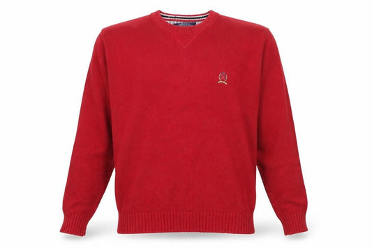 Tommy Hilfiger Men’s Red Cotton Crew Neck Jumper XL