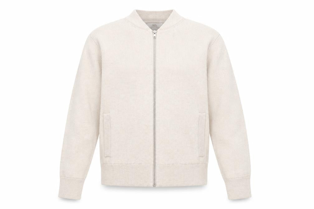 Marks & Spencer Men's Beige XS Full Zip Knit Jumper