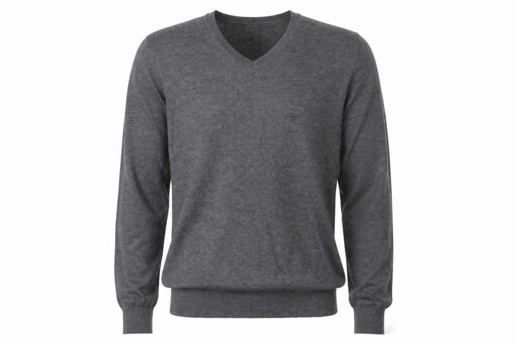 The Kooples Men's Grey Wool V-Neck Jumper Size M Classic Knit