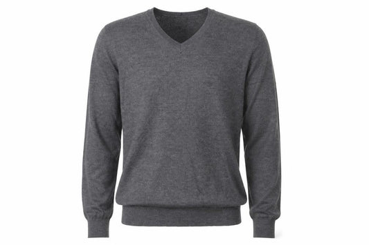 The Kooples Men's Grey Wool V-Neck Jumper Size M Classic Knit