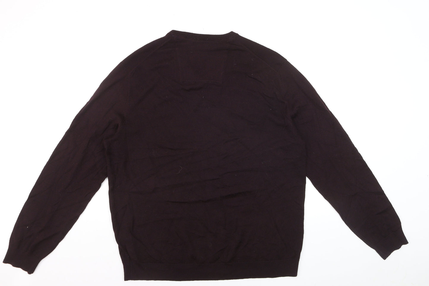 Calvin Klein Men's Brown XL V-Neck Merino Wool Jumper