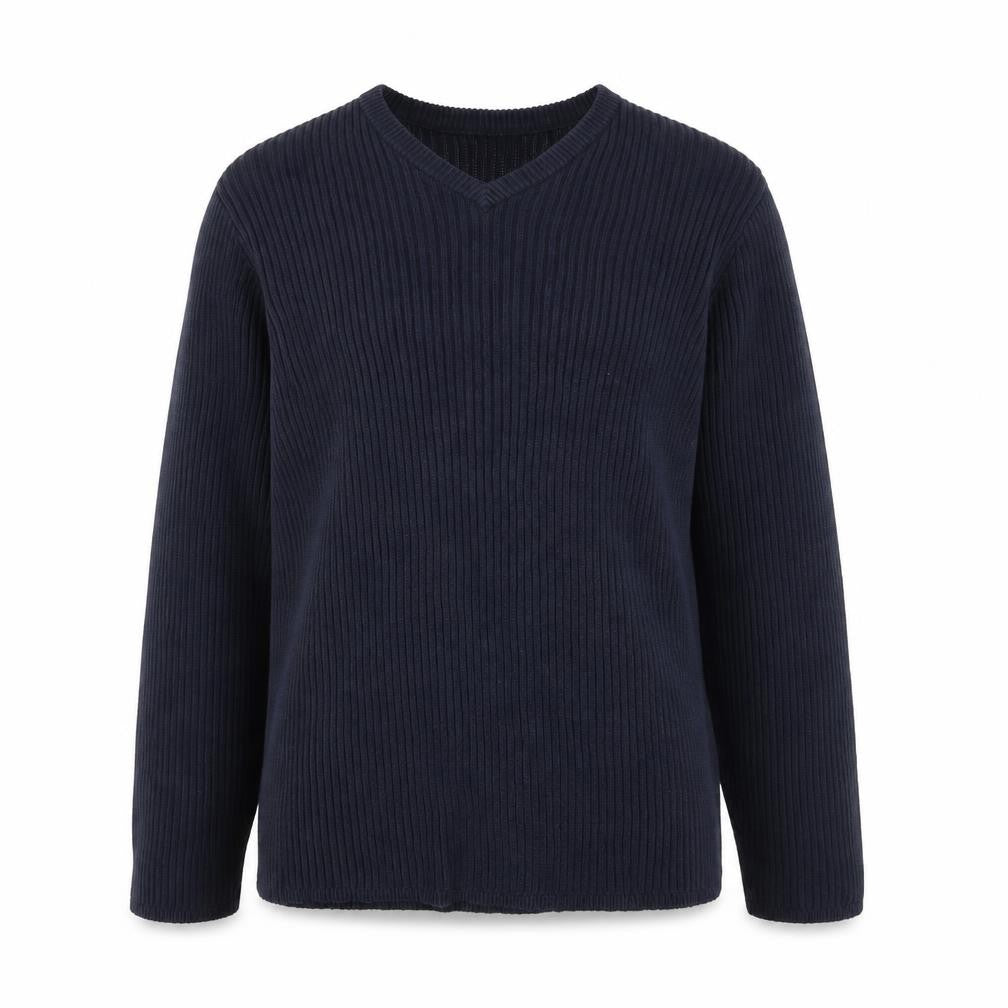 Chaps Men's Blue Cotton V-Neck Knit Jumper Size L