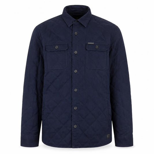 Firetrap Men's Blue Quilted Button-Up Shirt Jacket XL