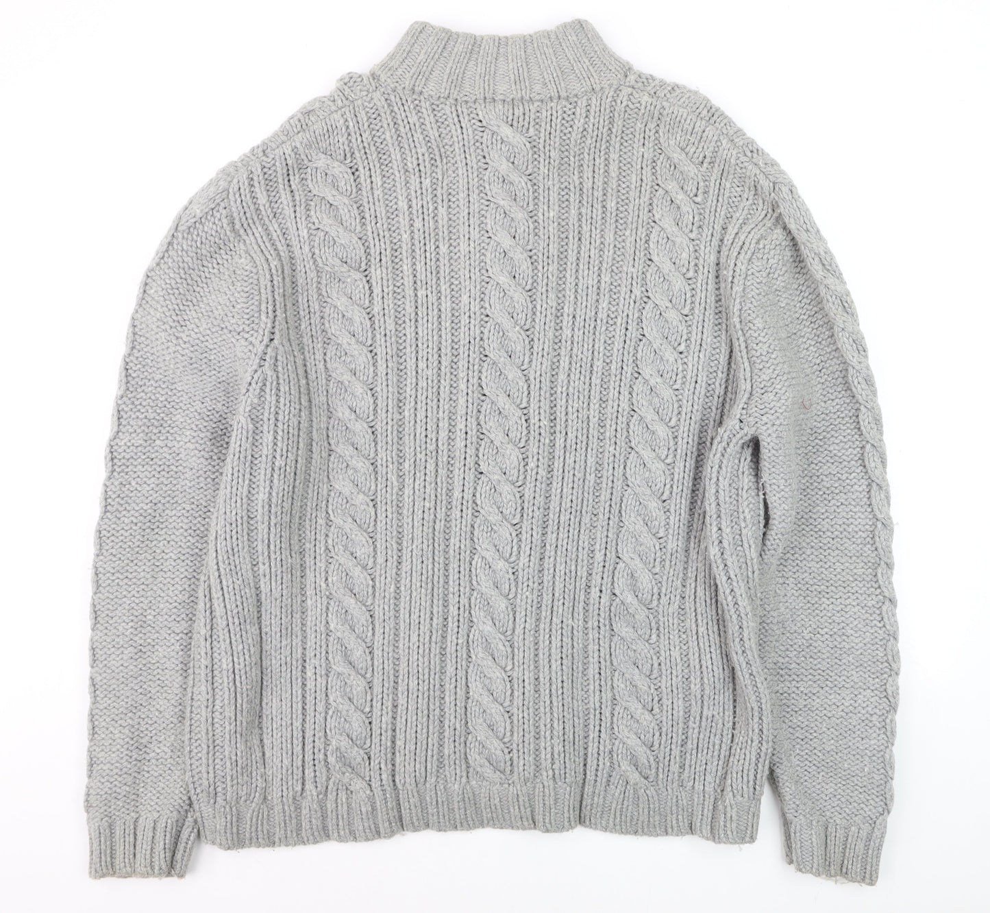 John Rocha at Debenhams Mens Grey 2XL Cable-Knit Henley Jumper
